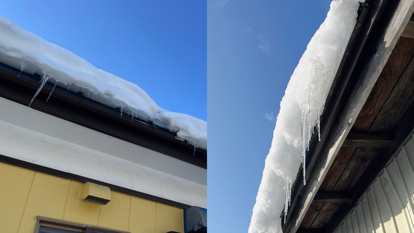 日本の雪景色・屋根